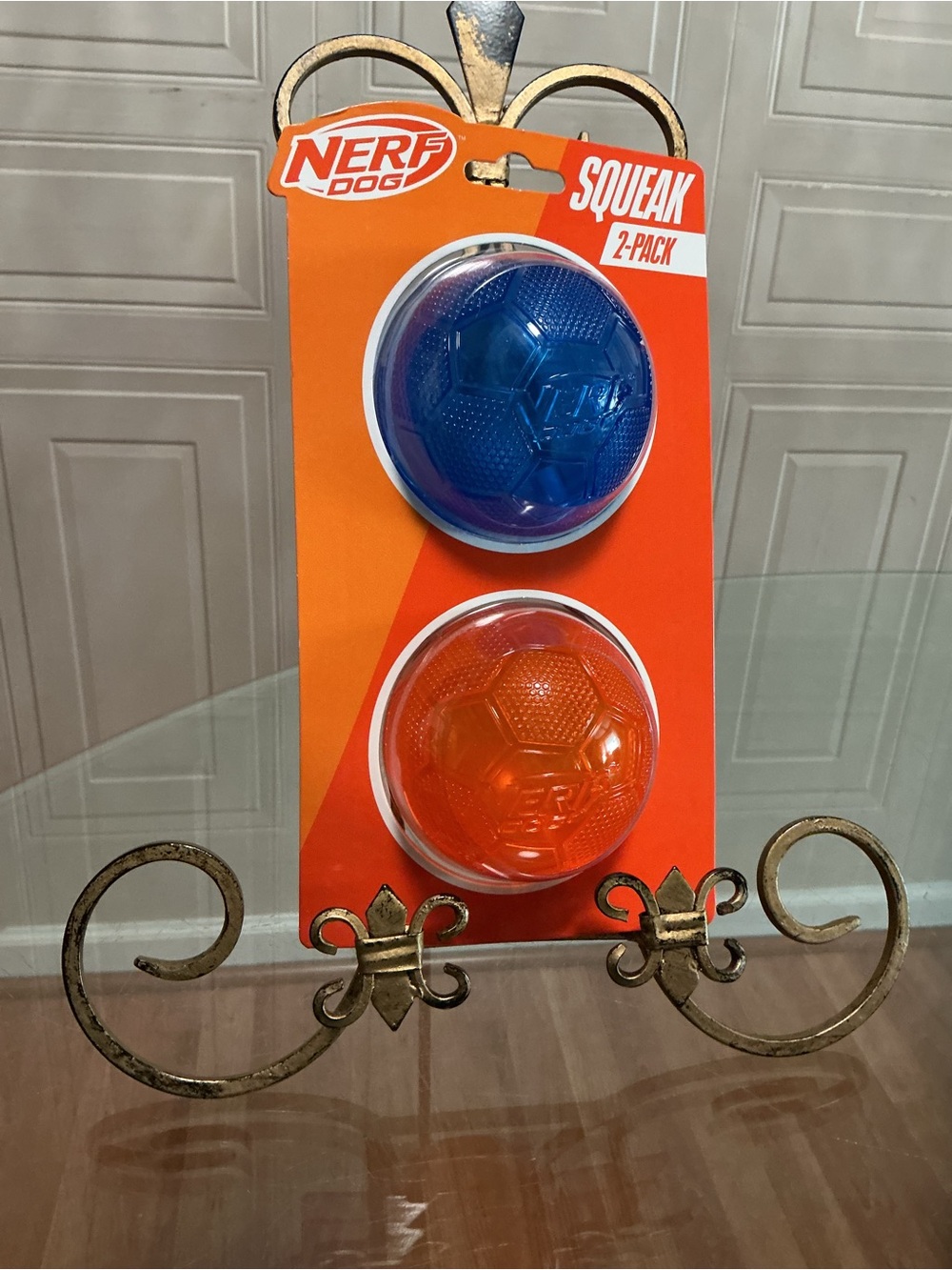 Brand New Nerf Dog Classic Soccer Squeak Ball, 3.8 inch, 2 Pack